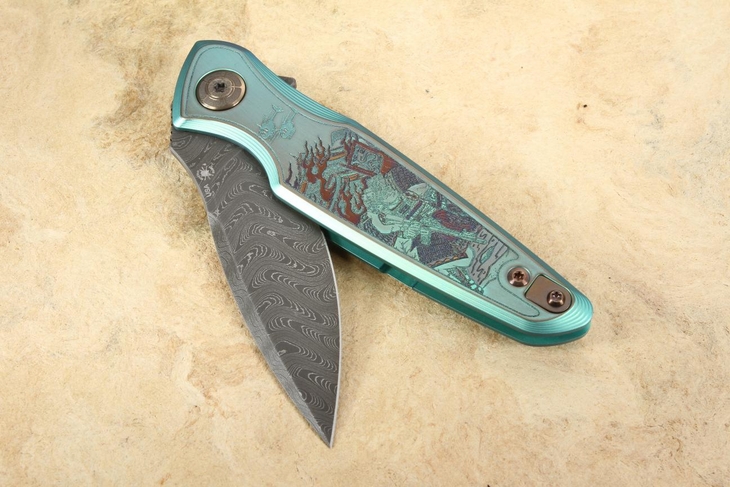 Spartan Blades Pandia Flipper -  Ronin Five Rings - Damascus