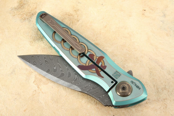 Spartan Blades Pandia Flipper -  Ronin Five Rings - Damascus