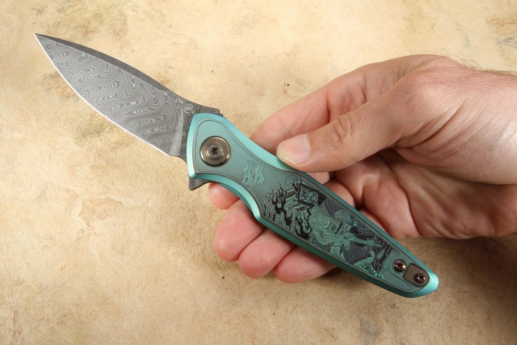 Spartan Blades Pandia Flipper -  Ronin Five Rings - Damascus