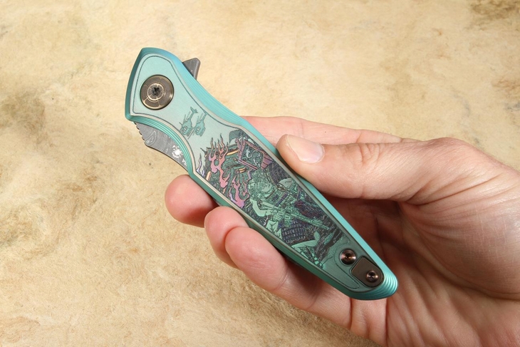 Spartan Blades Pandia Flipper -  Ronin Five Rings - Damascus