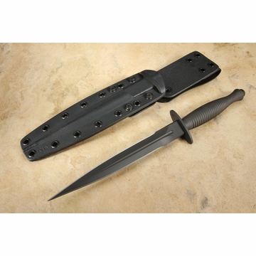 Spartan Blades Ronin F/S Dagger - Black Handle - Black MagnaCut Blade - Black Kydex