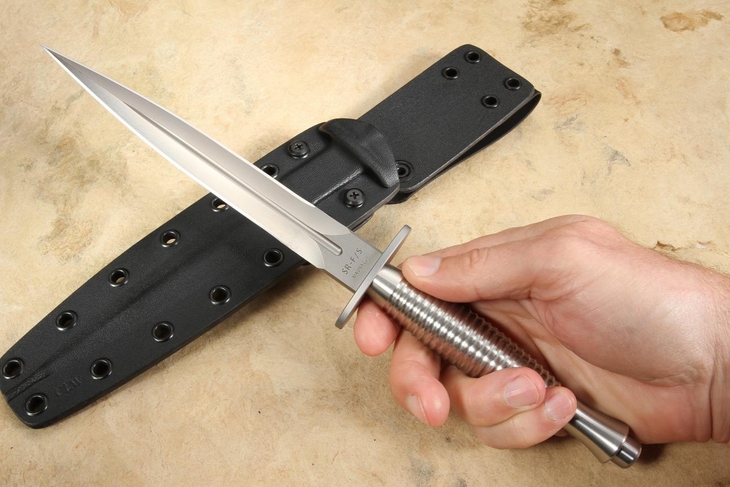 Spartan Blades Ronin F/S Dagger - Satin Handle - Satin MagnaCut Blade - Black Kydex