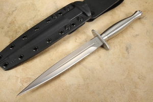 Spartan Blades Ronin F/S Dagger - Satin Handle - Satin MagnaCut Blade - Black Kydex