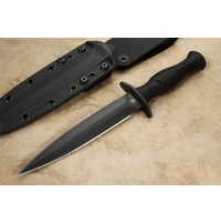 Spartan Harsey Dagger - Black Blade / Black Handle - Kydex Sheath -MagnaCut