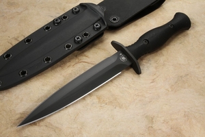 Spartan Harsey Dagger - Black Blade / Black Handle - Kydex Sheath -MagnaCut