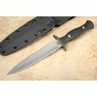 Spartan Harsey Dagger - Exclusive - Stonewash Blade - Black Handle - Kydex Sheath