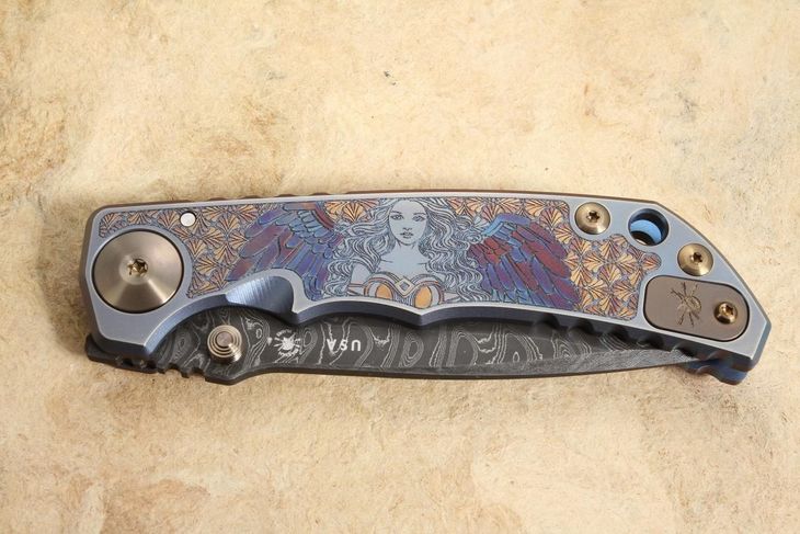 Spartan Harsey Folder - Angel - Chad Nichols Damascus