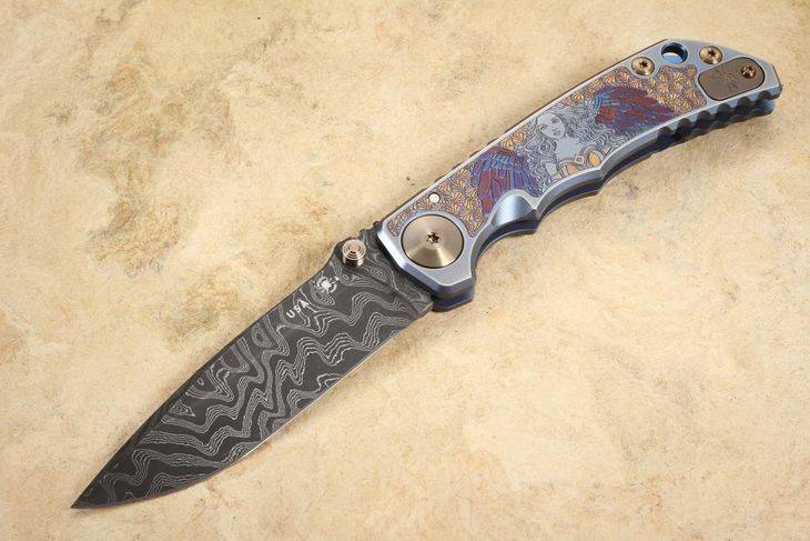 Spartan Harsey Folder - Angel - Chad Nichols Damascus