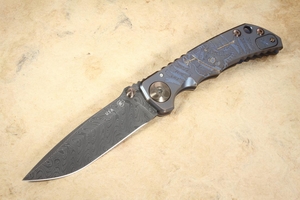 Spartan Harsey Folder - Plague Doctor Blue - Damascus