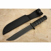 Spartan KA-BAR Black MagnaCut Blade - Black Leather Sheath