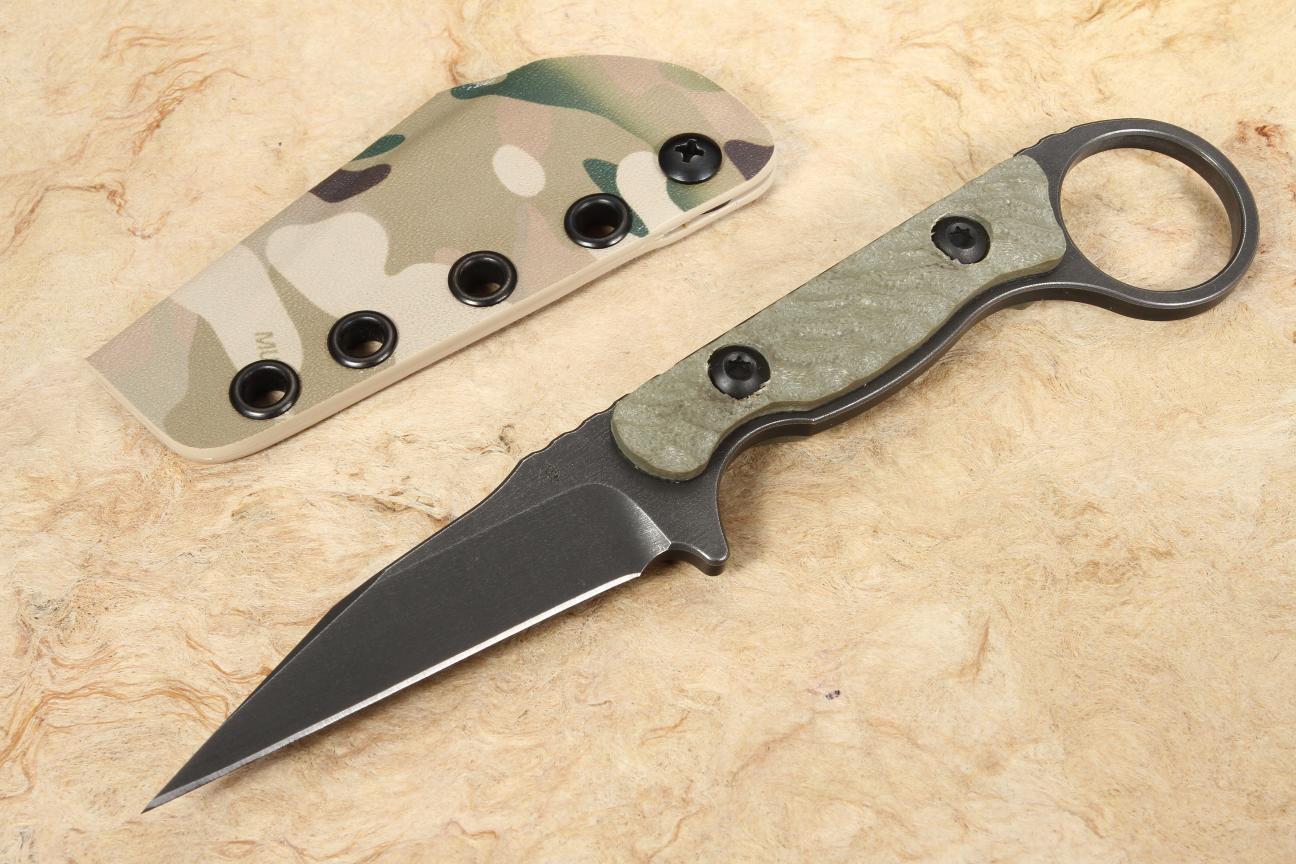 Toor Jank Shank Covert Green G10, Black Oxide Coated CPM 154 Steel