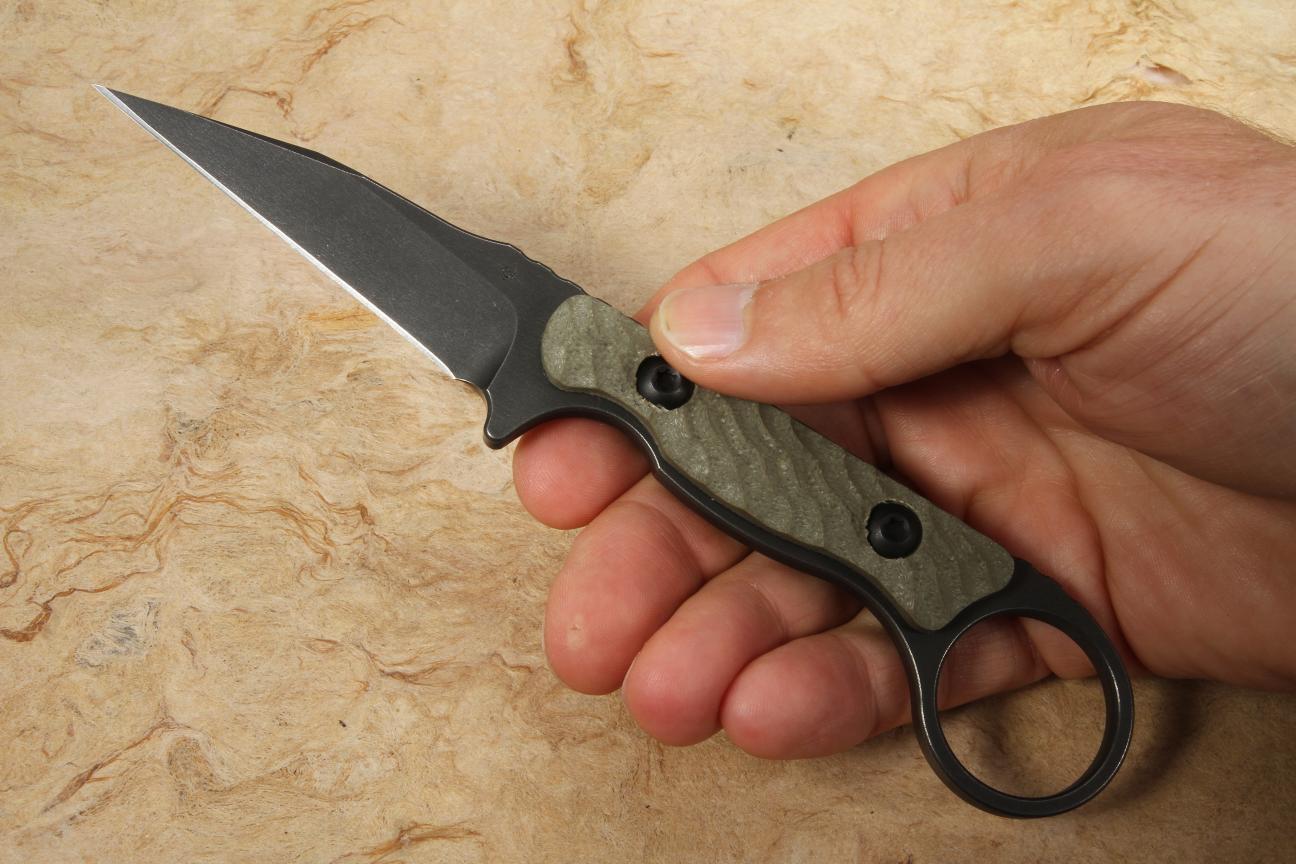 Toor Jank Shank Covert Green G10, Black Oxide Coated CPM 154 Steel