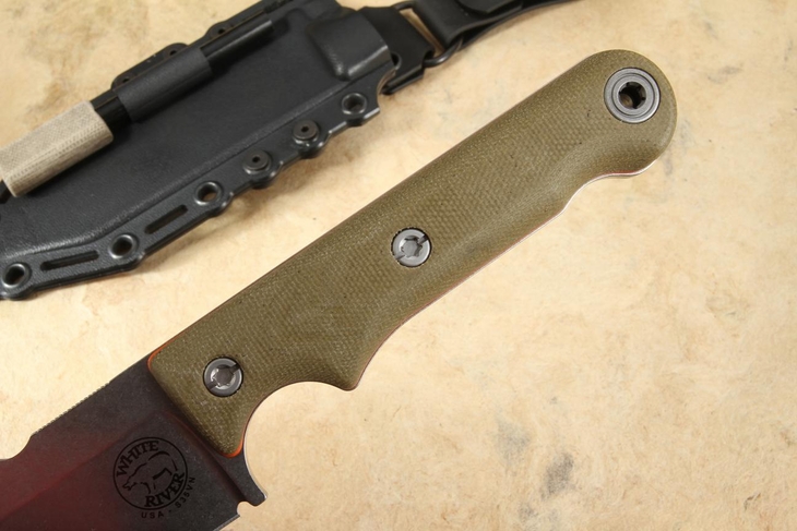 White River Firecraft FC5 - S35VN Steel - Green Canvas Micarta Survival Knife