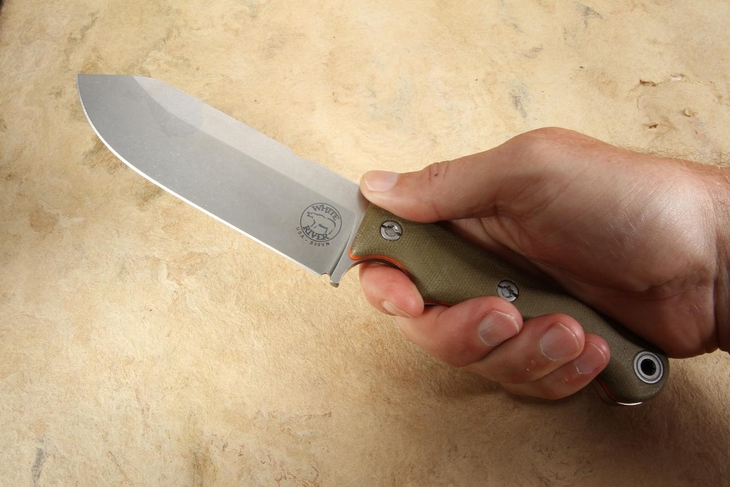 White River Firecraft FC5 - S35VN Steel - Green Canvas Micarta Survival Knife