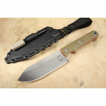 White River Firecraft FC5 - S35VN Steel - Green Canvas Micarta Survival Knife