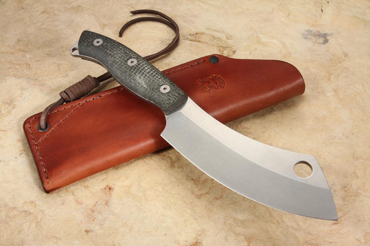 White River Camp Cleaver Black Burlap Micarta Free Shipping