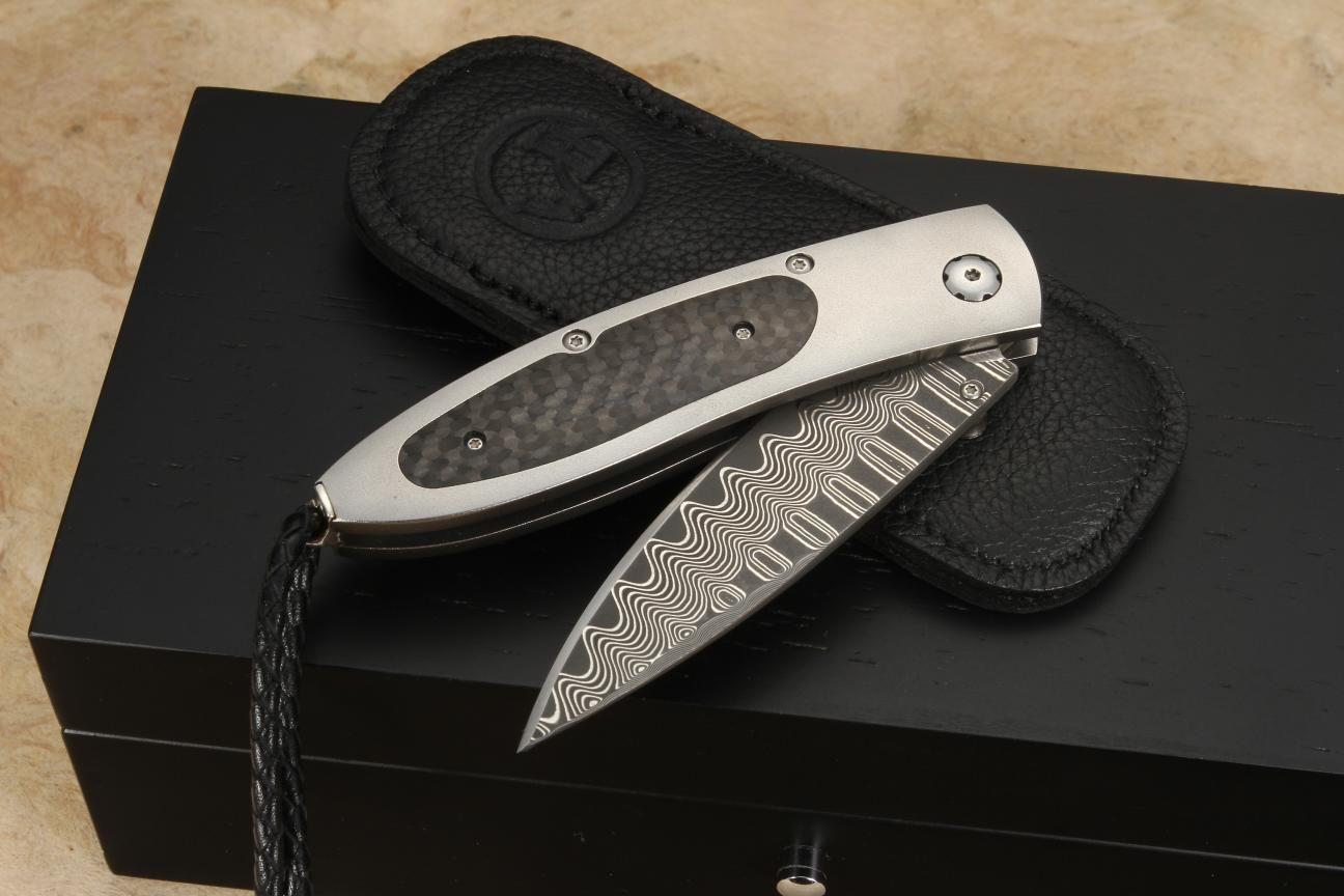 William Henry B05 Stealthy Damascus & Carbon Fiber + Free Shipping