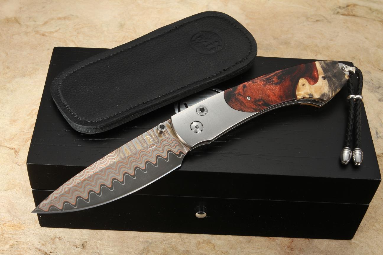 William Henry B12 Shock 2 Copper Wave Damascus Folding Knife + Free Shipping