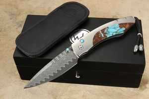 William Henry B12 Desert Blues - Turquoise & Wave Damascus