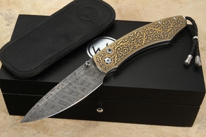 William Henry B12 Golden Vine - Gold Koftgari and Hornets Nest Damascus