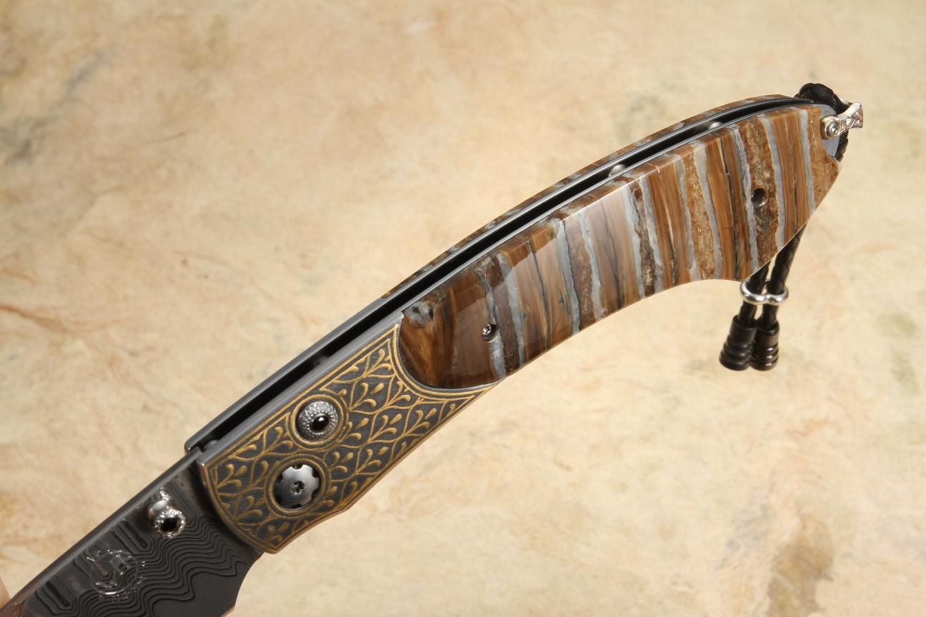 William Henry B12 Sierra Mammoth Tooth, Gold Koftgari and Damascus