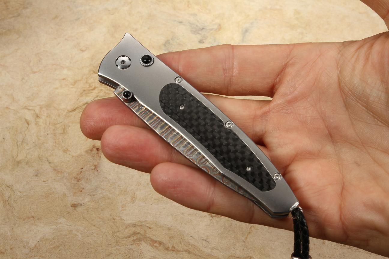 William Henry B30 Collider Carbon Fiber & Damascus Folding Knife + Free