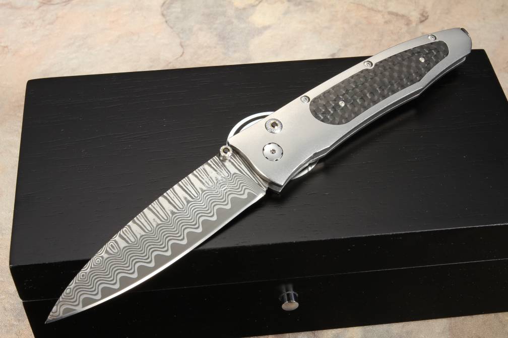 William Henry B30 Centrifuge Carbon Fiber & Damascus Folding Knife