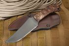 Winkler Belt Knife - Topo Pattern Walnut Handle