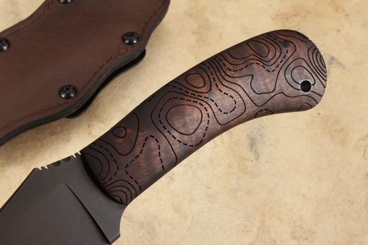Winkler Belt Knife - Exclusive - Topo Pattern Maple Handle