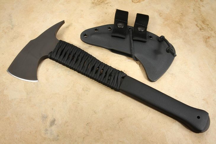Winkler Combat Axe - Black Laminate - Black Cord Handle
