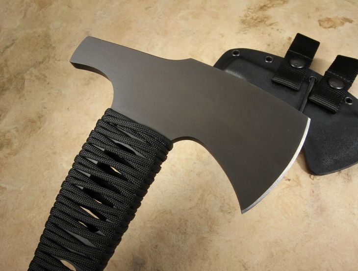 Winkler Hammer Combat Axe - Sculpted Black Laminate - Black Cord Handle