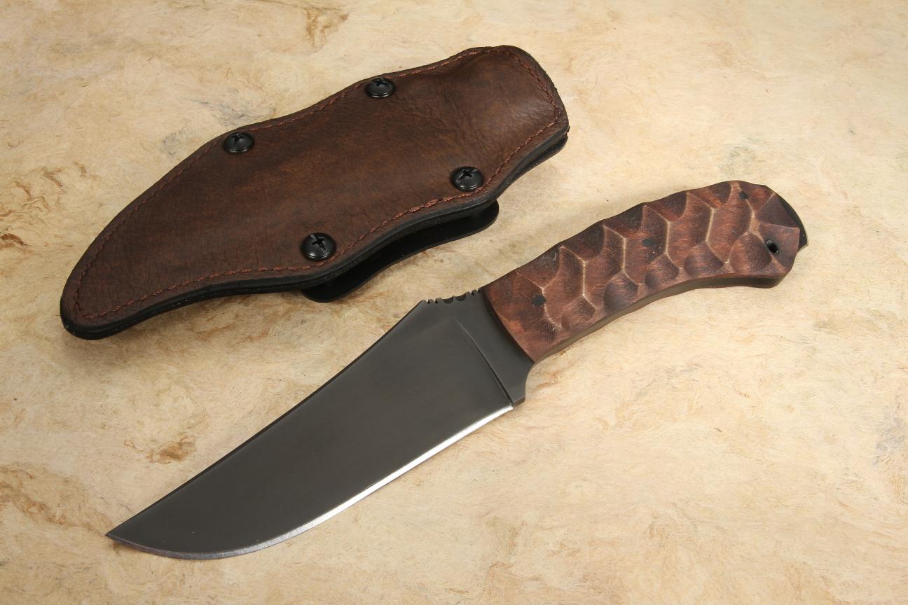 Winkler Crusher Belt Knife 80CRV2 Sculpted Maple In Stock