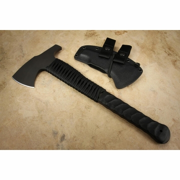 Winkler Hammer Combat Axe - Sculpted Black Laminate - Black Cord Handle