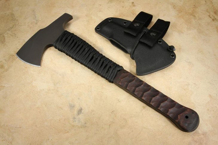 Winkler Hammer Combat Axe - Sculpted Maple - Black Cord Handle