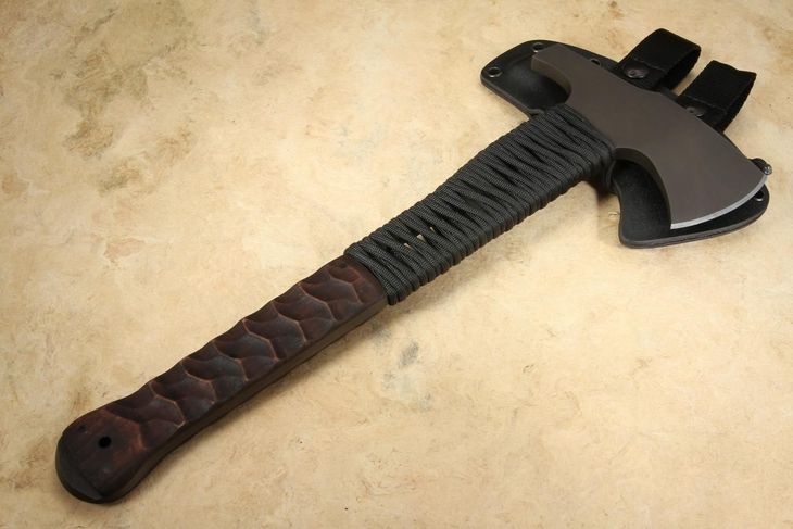 Winkler Hammer Combat Axe - Sculpted Maple - Black Cord Handle