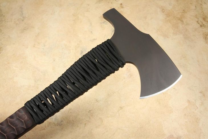 Winkler Hammer Combat Axe - Sculpted Maple - Black Cord Handle