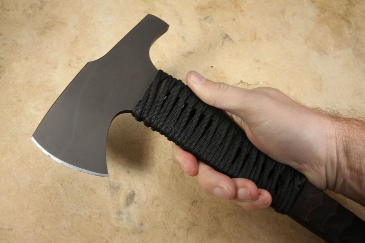 Winkler Hammer Combat Axe - Sculpted Maple - Black Cord Handle