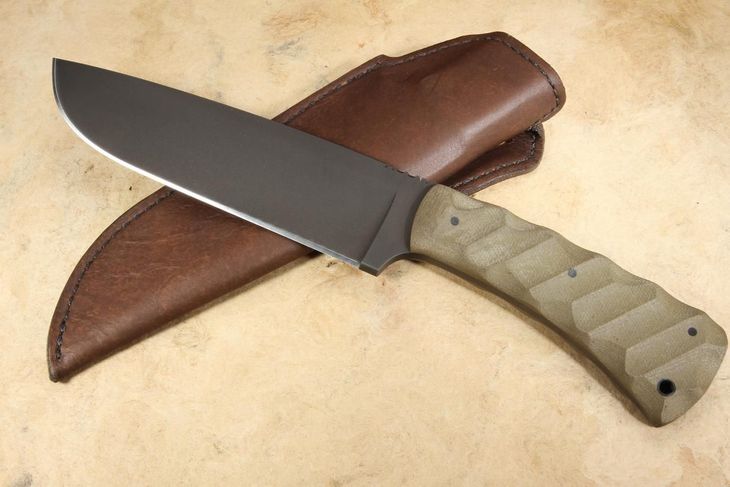 Winkler Lost Lake Camp Knife - Sculpted Green Laminate Handle