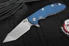 Hinderer Knives XM-18 3.5" FATTY Edition Harpoon - Black and Blue