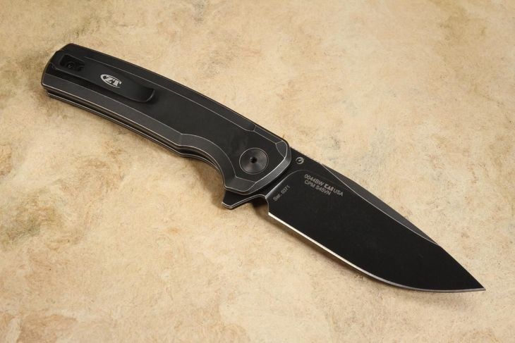 Zero Tolerance 0044BLK Blackwash Flipper - Black Coated S45VN