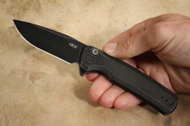 Zero Tolerance 0044BLK Blackwash Flipper - Black Coated S45VN
