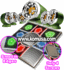 Dance dance revolution DDR METAL DANCE PADS V 3.0 + Sicuro 5.1 Gaming Speaker with flashing lights 