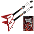 Guitar Hero II and 2 x Red Freedom V Wireless Guitar Controllers for PlayStation 2