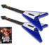 ( Out of Stock) 2 Wired Blue Rocking V Guitar for Guitar Hero and Guitar Hero Game for PS2