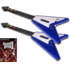 ( Out of Stock) 2 Wired Blue Rocking V Guitar for Guitar Hero II and Guitar Hero II Game for PS2