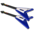 ( Out of Stock) 2 Wired Blue Rocking V Guitar for Guitar Hero PS2