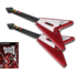 ( Out of Stock) 2 Wired Red Rocking V Guitar for Guitar Hero II and Guitar Hero II Game for PS2