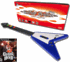 ( Out of Stock) Wired Blue Rocking V Guitar for Guitar Hero and Guitar Hero Game for PS2