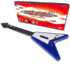 ( Out of Stock) Wired Blue Rocking V Wired Guitar for Guitar Hero PS2