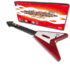 ( Out of Stock) Wired Red Rocking V Guitar for Guitar Hero PS2